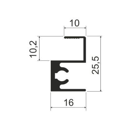 Профиль горизонтальный верхний MS215 Золото браш (A39)